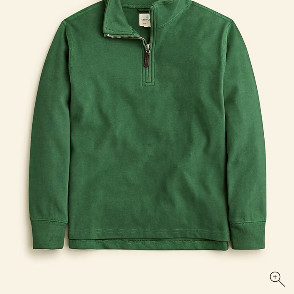 Worn twice! Kids' half-zip cotton pullover size L Green Quarter-Zip Pullover